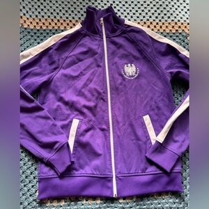 purple zip-up jacket